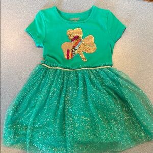 Green Dress with Gold Sequin Design